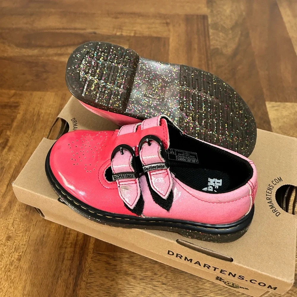Dr. Martens Kids Shiny Pink Loafers / Mary Jane Shoes Size 11 - Picture 4 of 4